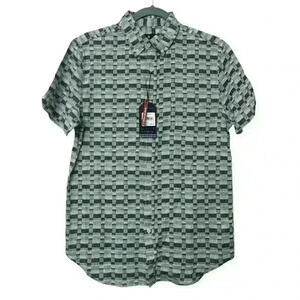 NWT Ben Sherman Linen Blend Short Sleeve Button Down Shirt, Size S